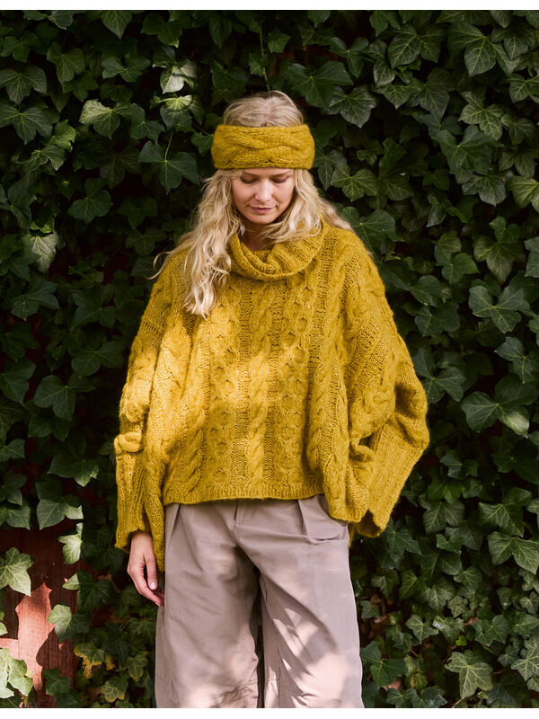 Lana Grossa PONCHOPULLOVER IM ZOPFMUSTER MIT ROLLKRAGEN Alpaca Air II