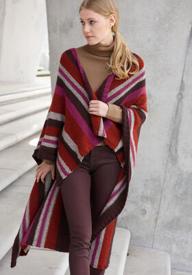 PONCHO MIT ETHNO-STREIFEN Alta Moda Alpaca von Lana Grossa
