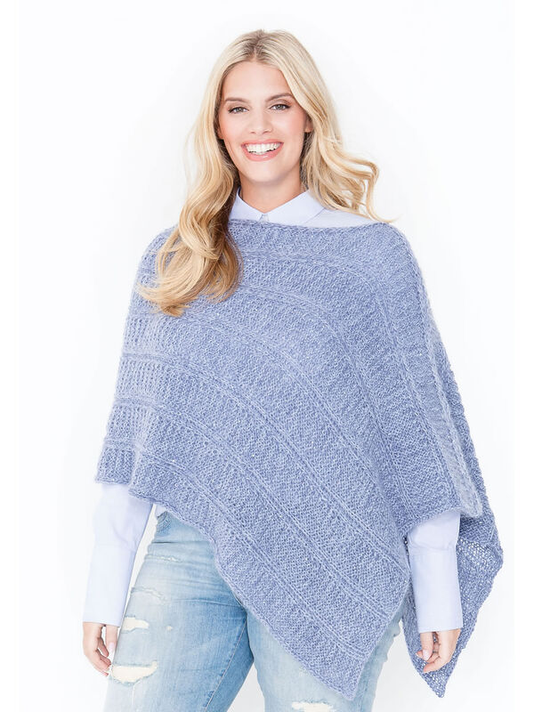 Lana Grossa PONCHO/TUCH IM QUERRIPPEN-PATENTMUSTER Lace Seta/Silkhair Paillettes