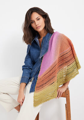 HALBRUNDES TUCH Cool Wool Lace Hand-dyed von Lana Grossa