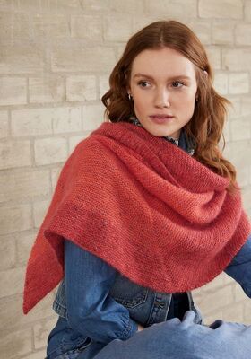 ASYMMETRISCHES TUCH Merino Lace Aquarell & Natural Superkid Tweed von Lana Grossa