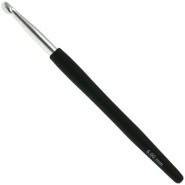 Lana Grossa Wollhäkelnadel mit Soft-Griff (Aluminium) St. 6,0