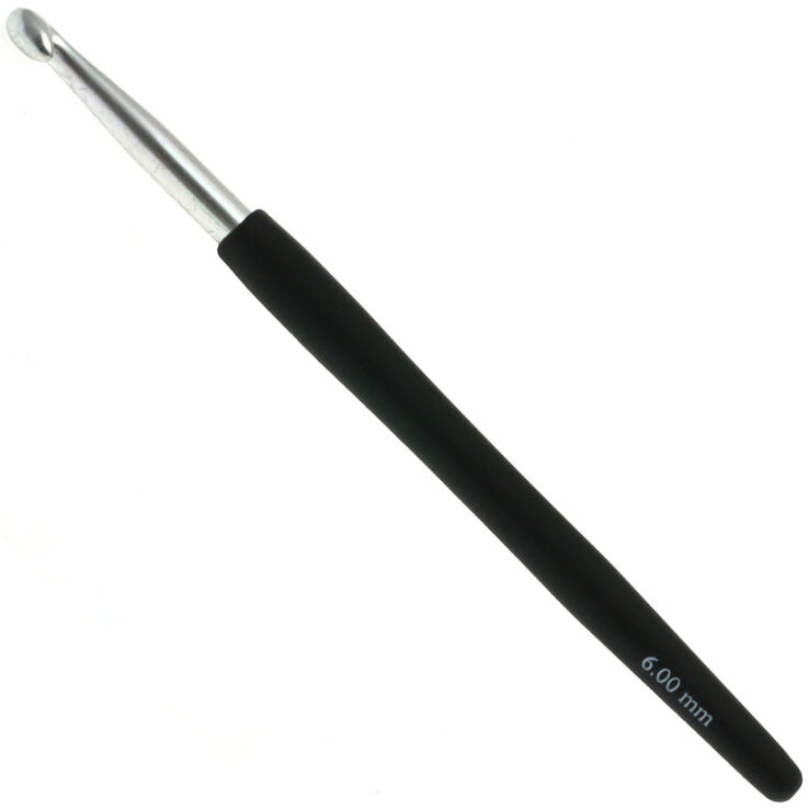 Lana Grossa Wollhäkelnadel mit Soft-Griff (Aluminium) St. 6,0
