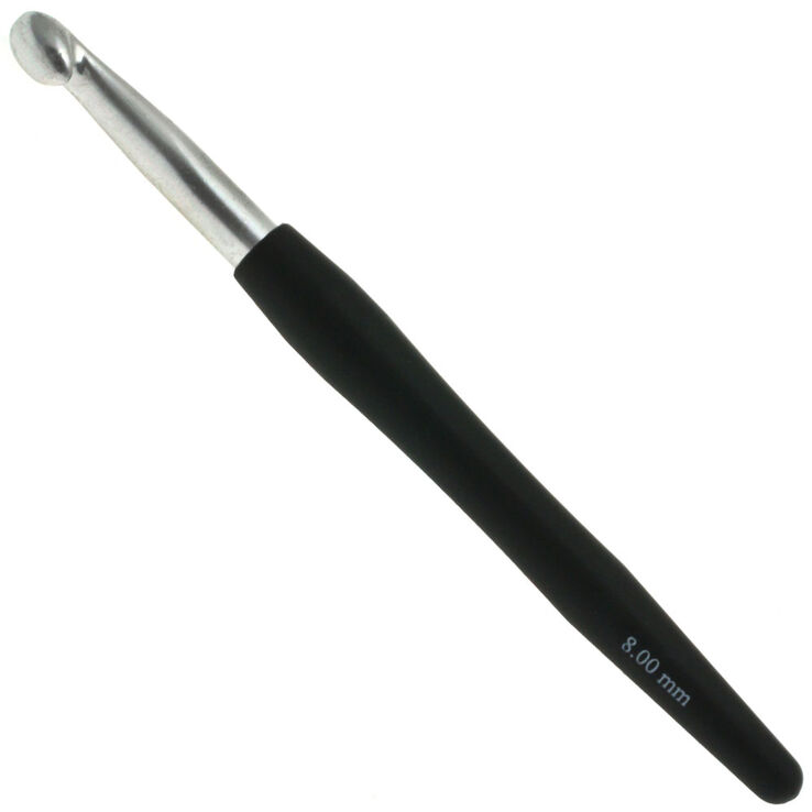 Lana Grossa Wollhäkelnadel mit Soft-Griff (Aluminium) St. 8,0