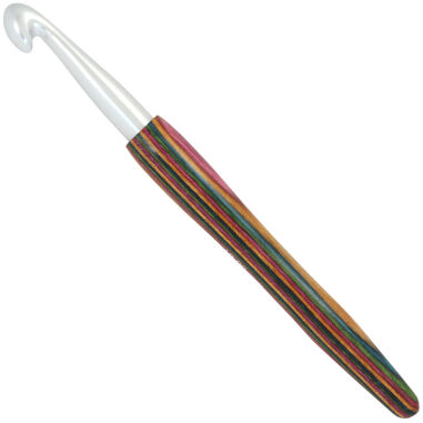 Lana Grossa Wollhäkelnadel Alu mit Holzgriff Design-Holz Color St. 10,0