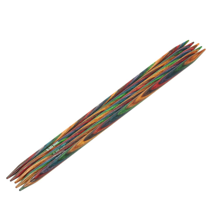 Lana Grossa Strumpfstricknadel Design-Holz Multicolor St. 6,0/20cm