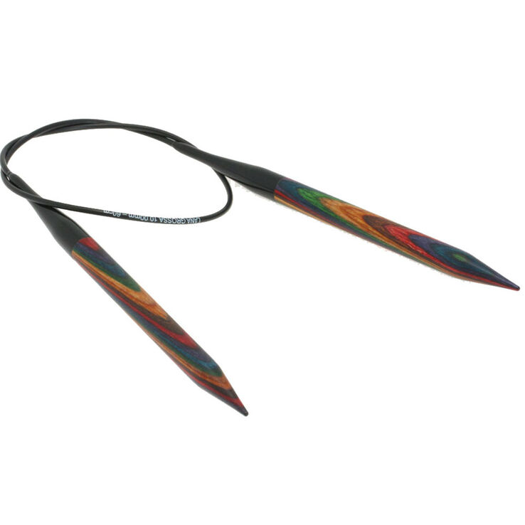 Lana Grossa Rundstricknadel Design-Holz Multicolor St. 10,0/60cm