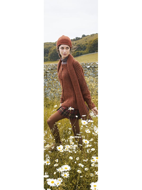 Lana Grossa MÜTZE MIT ROLLRAND AM Alpaca