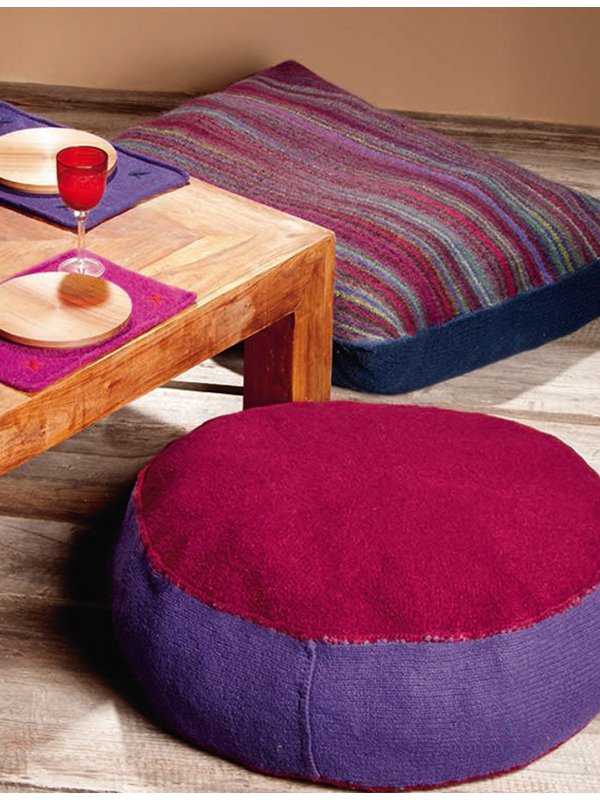 Lana Grossa Sitzkissen FELTRO uni/print