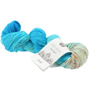 Lana Grossa COOL WOOL  Hand-dyed | 110-Azurblau/Hellblau/Rohweiß/Fuchsia