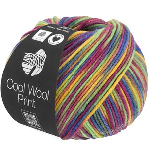 Lana Grossa COOL WOOL  Print | 826-Gelb/Resedagrün/Fuchsia/Taupe/Blau/Orange