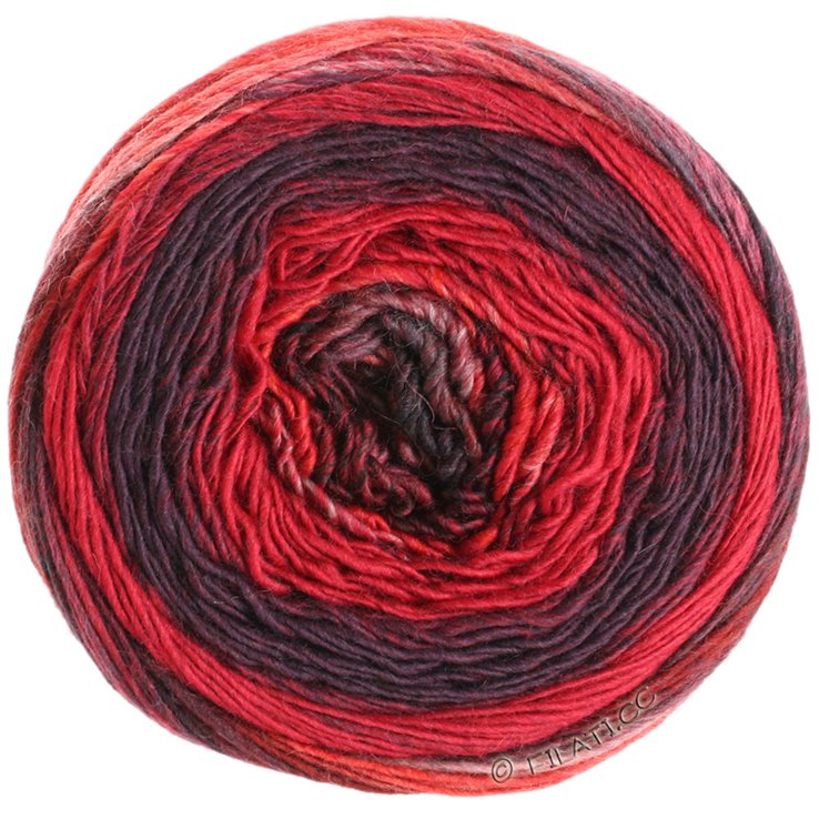 Lana Grossa GOMITOLO FINITO | 551-Weinrot/Dunkelrot/Blauviolett