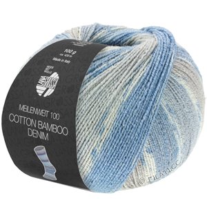 Lana Grossa MEILENWEIT 100g Cotton Bamboo Denim | 3313-Hellblau/Jeans/Rohweiß/Hellgrau/Graublau