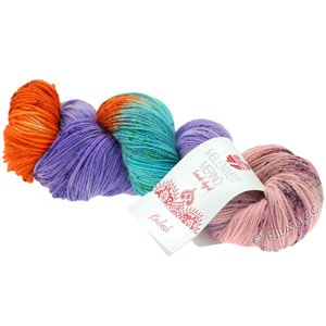 Lana Grossa MEILENWEIT 100g Merino Hand-dyed | 309-Orange/Blauviolett/Mint/Gelbgrün/Rosa/Pink/Hellblau