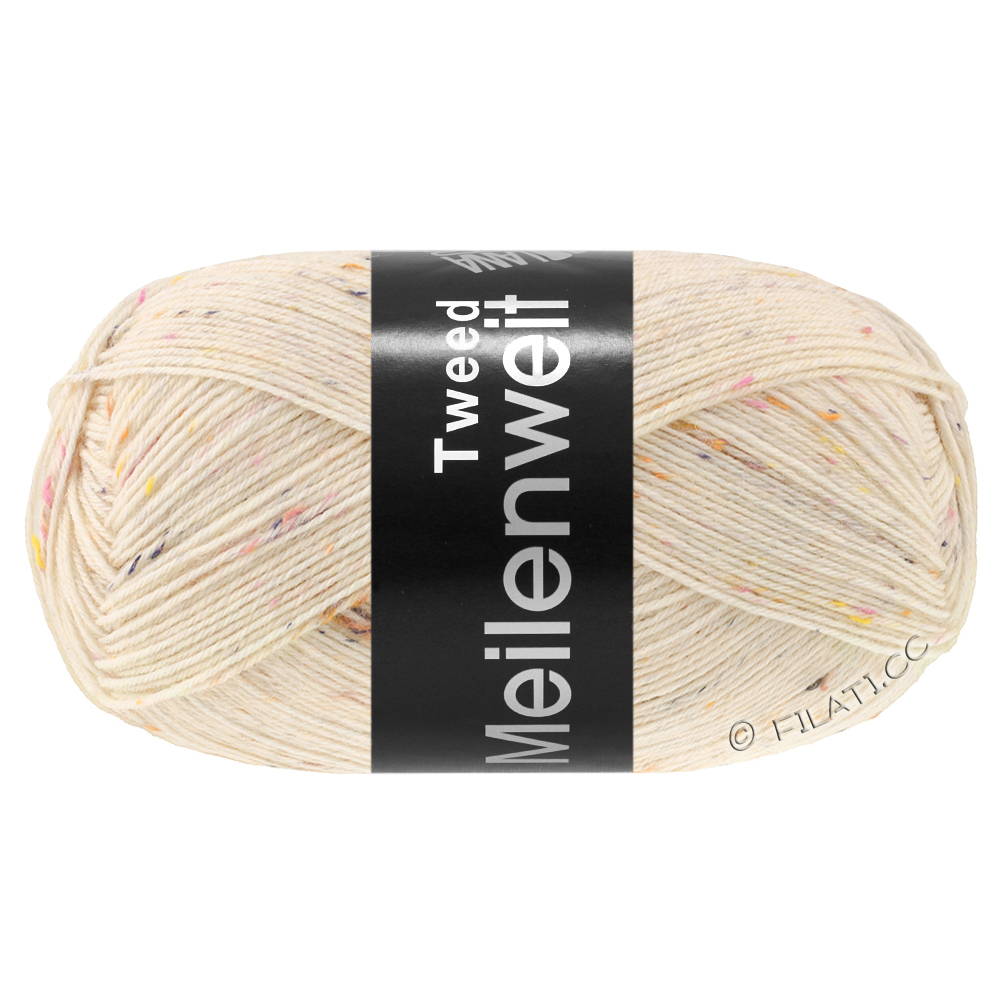 Lana Grossa MEILENWEIT 100g Tweed | 185-Creme meliert