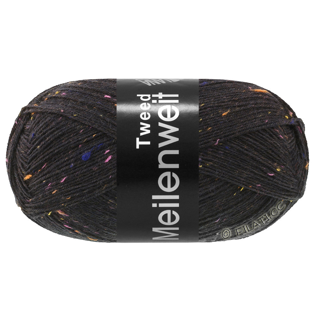 Lana Grossa MEILENWEIT 100g Tweed | 186-Kohlenschwarz