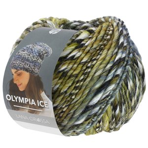 Lana Grossa OLYMPIA Ice | 324-Schwarz/Weiß/Oliv/Graublau/Moosgrün
