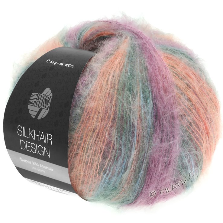 Lana Grossa SILKHAIR Design | 1001-Lachsrosa/Rotviolett/Perlgrau/Graphit