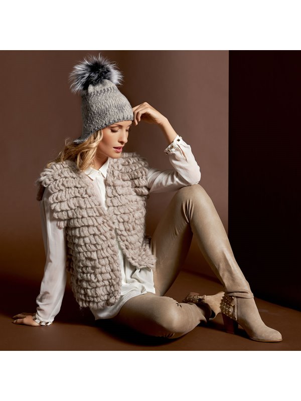 Lana Grossa ÄRMELLOSE WESTE IN SCHLINGENHÄKELEI Molle