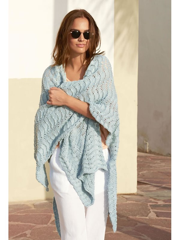 Lana Grossa PONCHO IM PFAUENMUSTER 365 Cotone