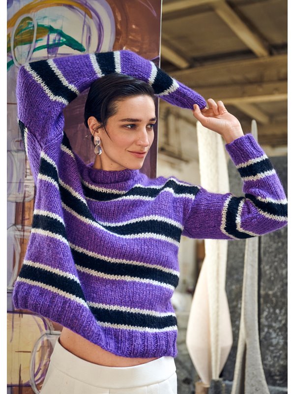Lana Grossa STREIFENPULLOVER Brigitte No. 2 & Brigitte No. 3