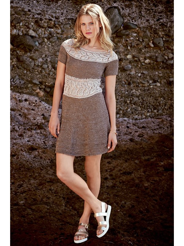 Lana Grossa KLEID MIT BLATTMUSTERBORDÜREN Roma