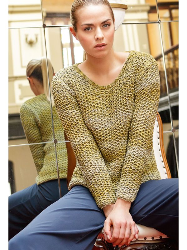 Lana Grossa PULLI IM WABENSTRUKTURMUSTER Roma degradé