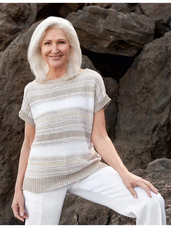 Lana Grossa PULLI IM MUSTER- UND STREIFENMIX Ecopuno/Linarte/Solo Lino Melange