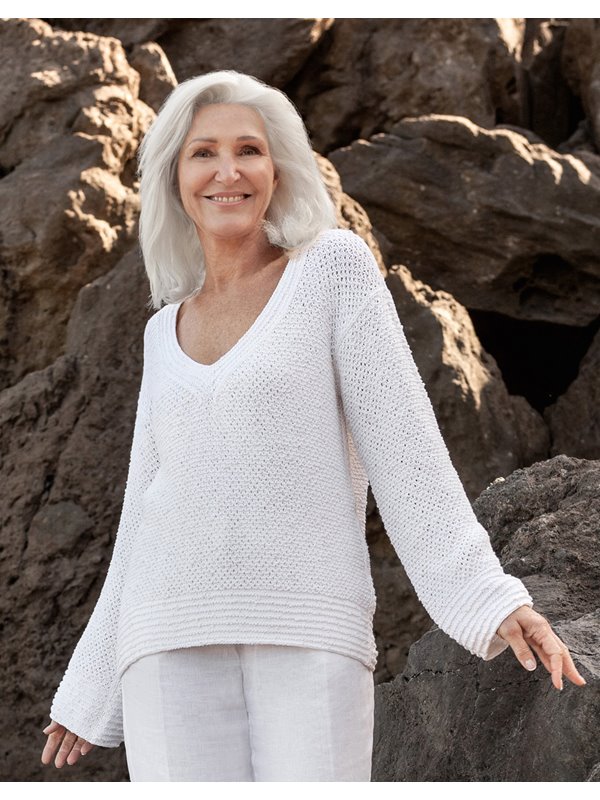 Lana Grossa PULLI IM HEBEMASCHENMUSTER Bottone