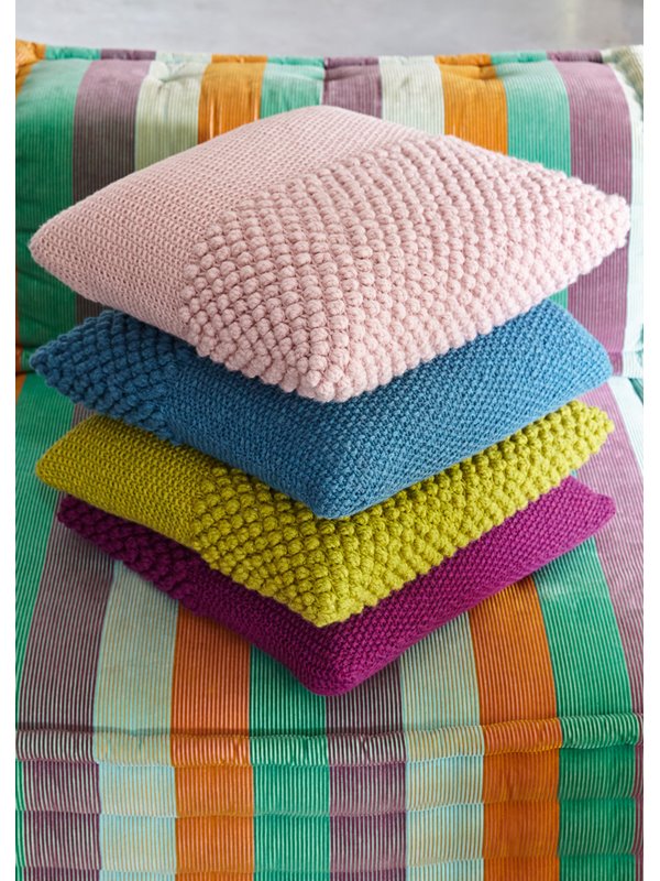 Lana Grossa KISSENHÜLLE MIT PERL- UND NOPPENMUSTER Alta Moda Cashmere 16