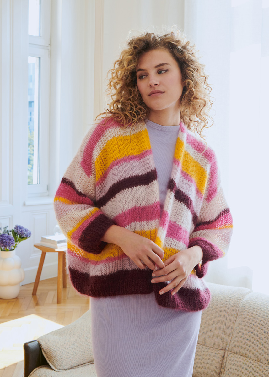 STREIFEN-CARDIGAN Silkhair von Lana Grossa