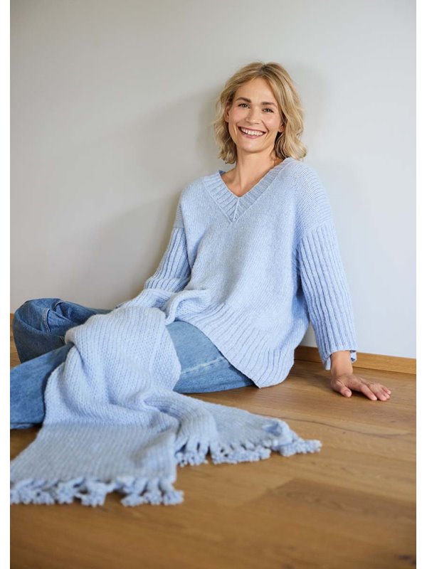 Lana Grossa V-PULLOVER GLATT RECHTS Cool Merino