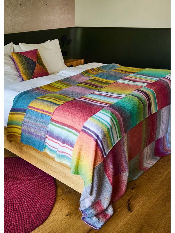 Lana Grossa DECKE IN STREIFEN IM KAROMUSTER Gomitolo Magico & Gomitolo Versione & Gomitolo Arte & Gomitolo Fusione