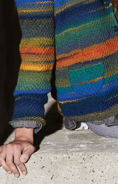 Lana Grossa REVERSJACKE IM GROSSEN PERLMUSTER Cinque Multi