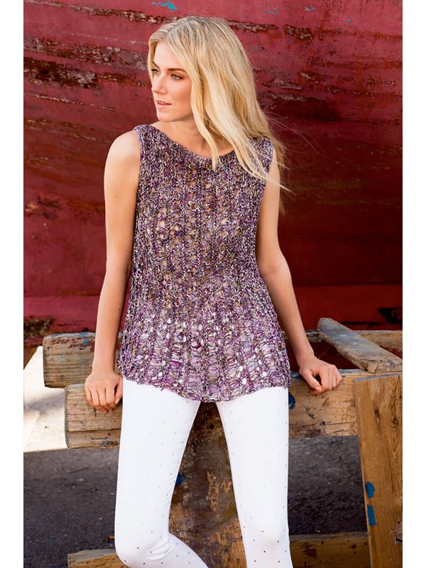 Lana Grossa TOP MIT LOCH-FALLMASCHENMUSTER Dacapo multi