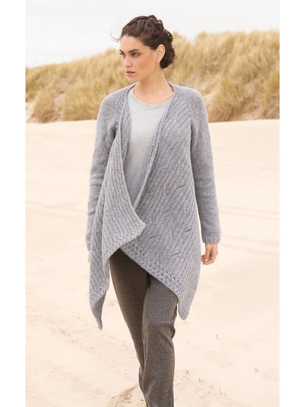 Lana Grossa RAGLANZIPFELJACKE MIT GITTER- UND RIPPEN-LOCHMUSTER Arioso