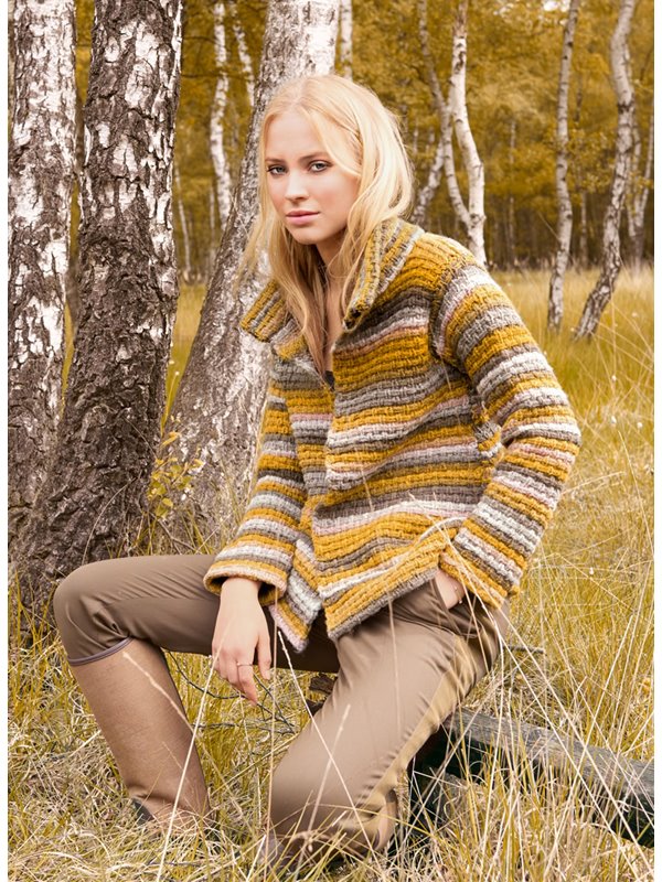 Lana Grossa JACKE IM WEBMUSTER MIT DOPPELTEM STEHKRAGEN Alta Moda Cashmere 16 Degradé