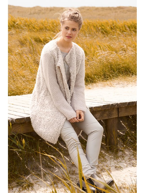 Lana Grossa JACKE GLATT RECHTS MIT PERLMUSTERÄRMELN Bombolo/Silkhair