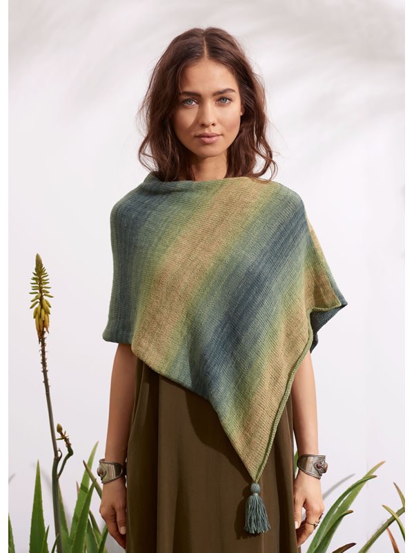 Lana Grossa PONCHO MIT QUASTEN Summer Lace Degradé