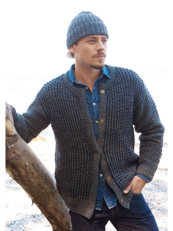 Lana Grossa HERRENJACKE IM HEBEMASCHENMUSTER Merino 120