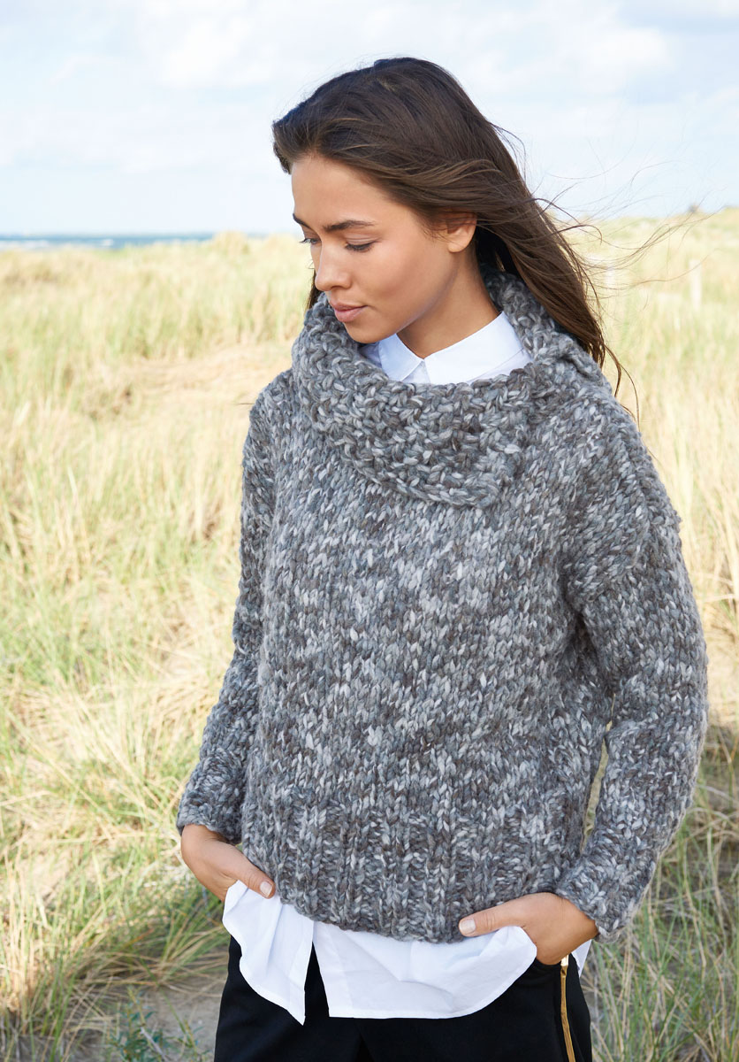 Lana Grossa PULLI MIT GETEILTEM KRAGEN Colorino | FILATI No. 54 (Herbst