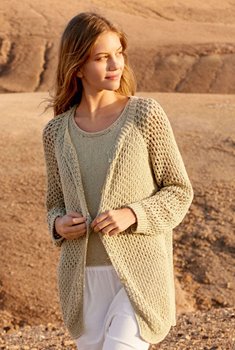 Lana Grossa RAGLANJACKE IM NETZMUSTER Portofino