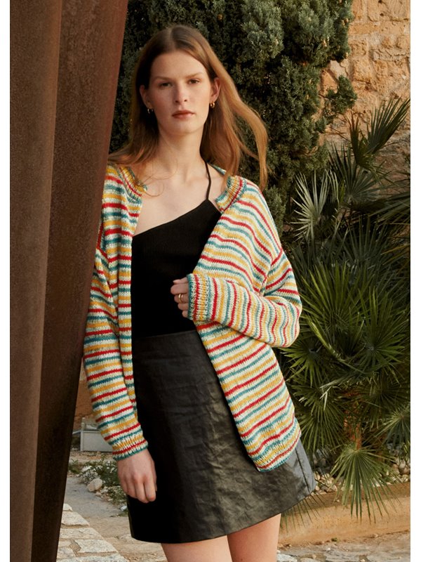 Lana Grossa STREIFENJACKE Alta Moda Cotolana & Ecco Print