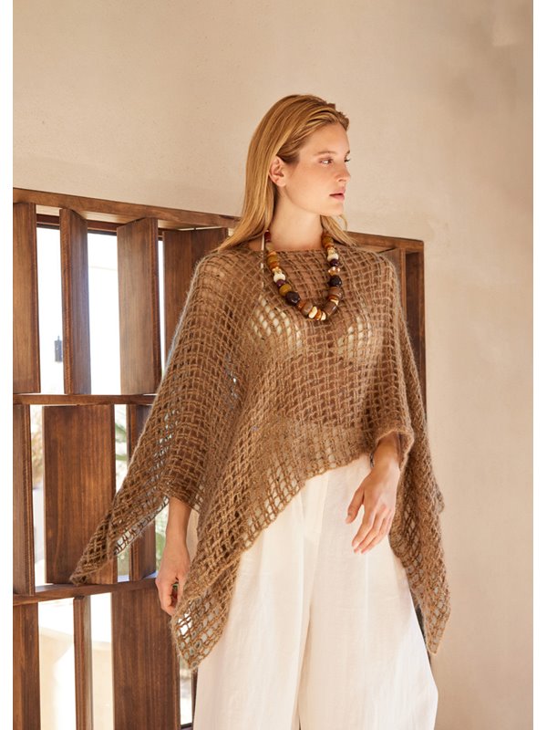 Lana Grossa HÄKELPONCHO Natural Superkid Tweed