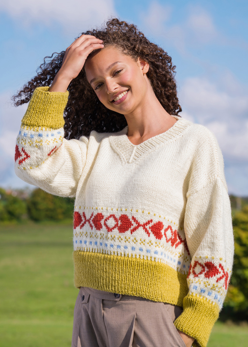 V-PULLOVER Landlust Naturwolle von Lana Grossa