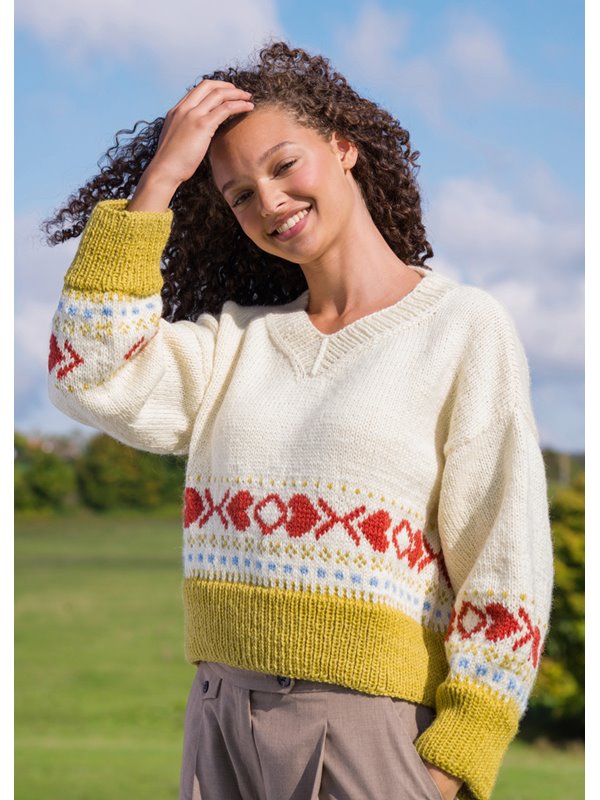 Lana Grossa V-PULLOVER Landlust Naturwolle