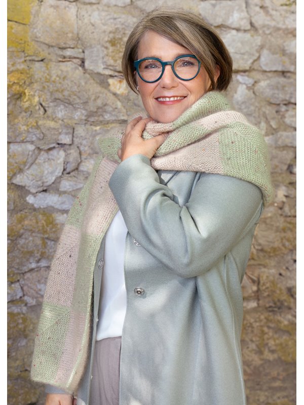 Lana Grossa CARA STOLA Cool Wool Lace & Natural Superkid Tweed