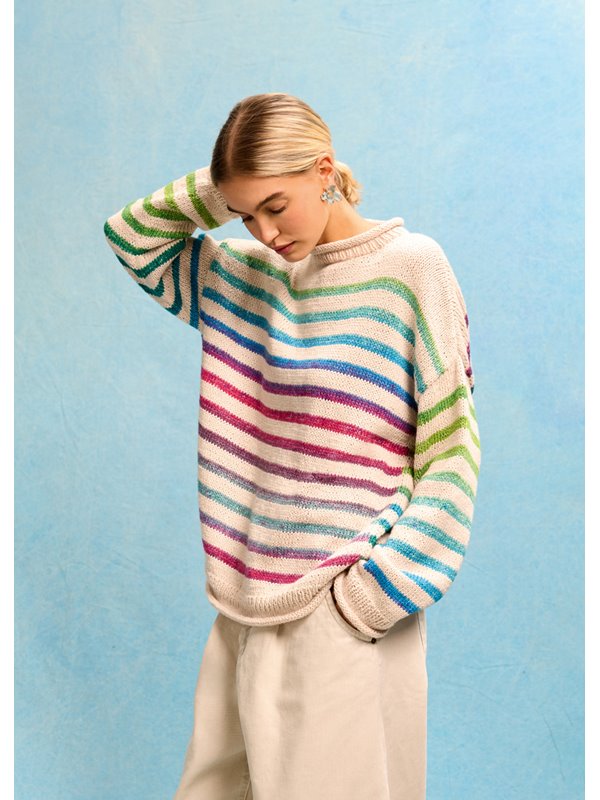 Lana Grossa STREIFEN-PULLOVER Cotonella