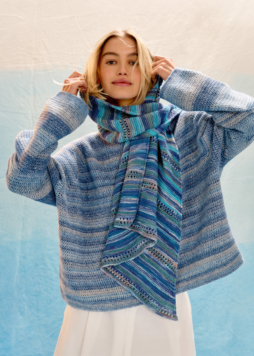 ASYMETRISCHES DREIECKSTUCH Gomitolo Alga von Lana Grossa