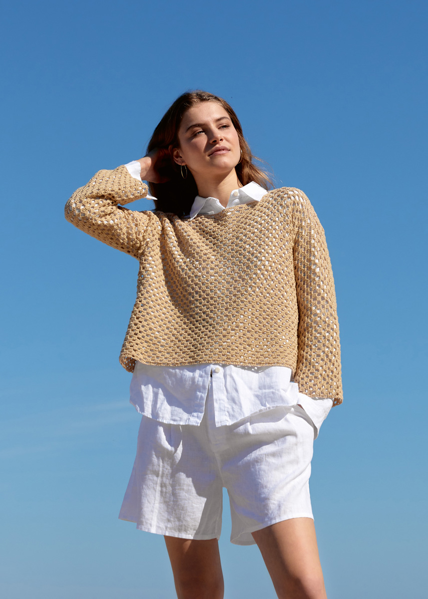 T-PULLI IM GITTERMUSTER Setapura von Lana Grossa